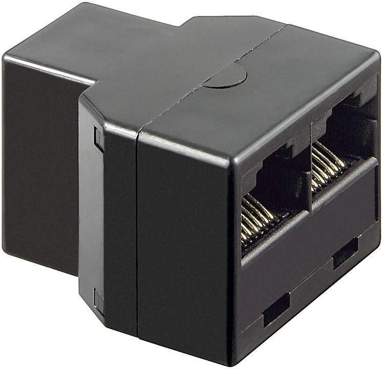 MicroConnect MPK302B Network Splitter – RJ45 to 2x RJ45, Black, Plastic