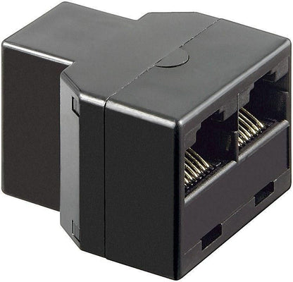 MicroConnect MPK302B Network Splitter – RJ45 to 2x RJ45, Black, Plastic