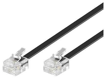 MicroConnect MPK182 Telephone Cable 2m Black RJ-11 Male to Male