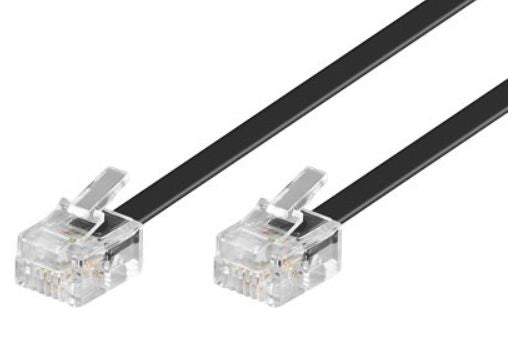 MicroConnect MPK186 Telephone Cable 6m Black RJ11 Male to Male