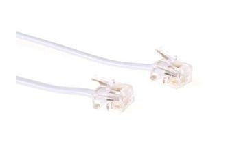 MicroConnect MPK182W Telephone Cable 2m White RJ11 Male to Male