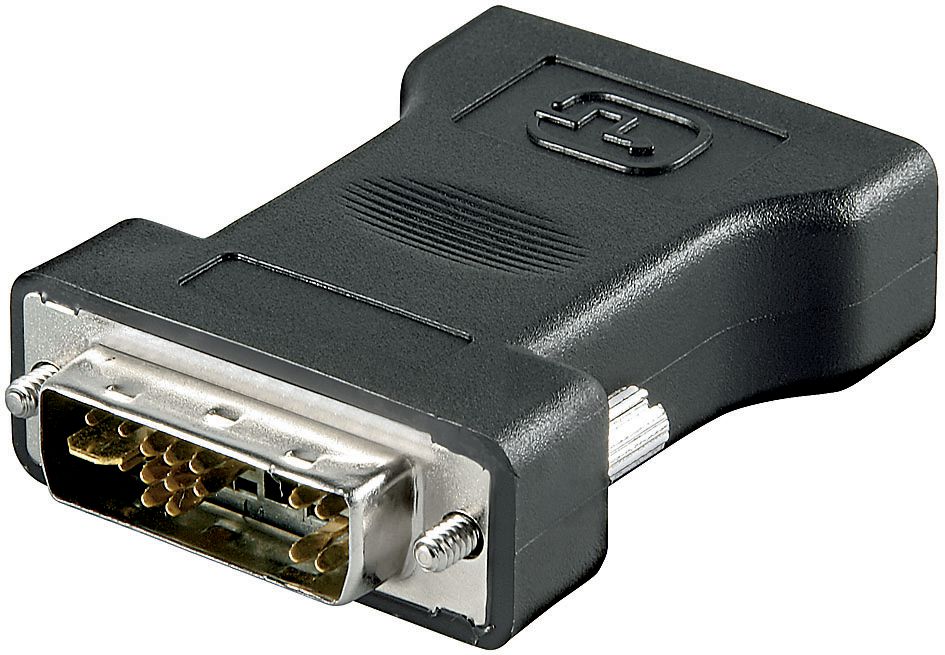 Microconnect DVI-I to VGA Adapter – Male to Female, Black, Gold-Plated Connectors
