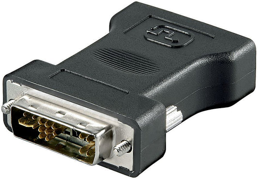 Microconnect DVI-I to VGA Adapter – Male to Female, Black, Gold-Plated Connectors