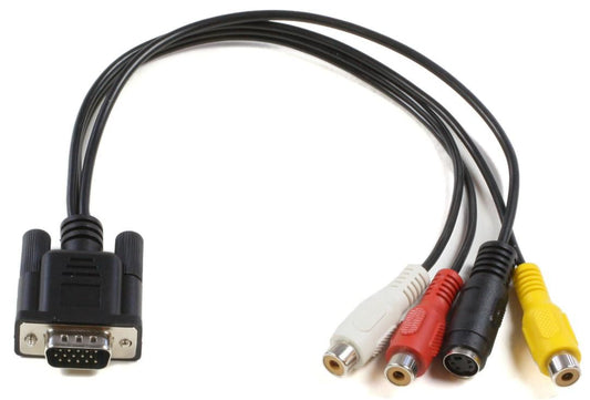 MicroConnect MONGGSV VGA to S-Video & RCA Adapter Cable – 0.3m, Full HD, 25-Year Warranty