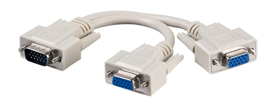 MicroConnect MONG2H VGA Y-Splitter Cable 0.3m – Grey, Nickel-Plated, Dual Output