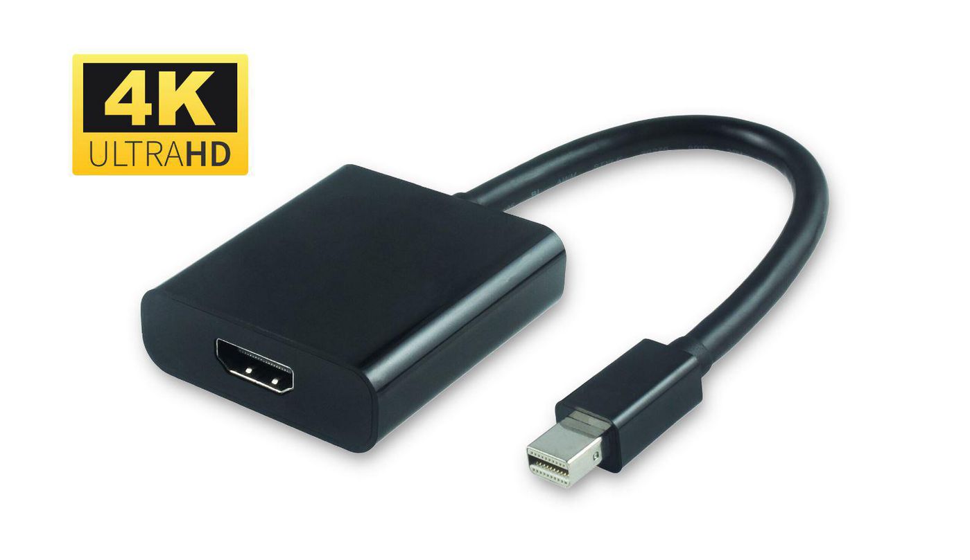 MicroConnect MDPHDMI6B Active Mini DisplayPort 1.2 to HDMI Adapter – 4K 60Hz, 0.2m, Black