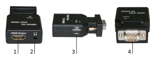MicroConnect MC-CONMVGAHM Mini VGA to HDMI Converter – Full HD, CE Certified, Black