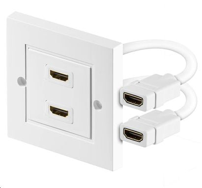 MicroConnect HDMWALL2 HDMI Wall Socket – Dual Port White Plastic