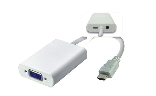 MicroConnect HDMVGA2 HDMI to VGA Adapter – Full HD 1920x1200, Gold-Plated, 0.15m Cable