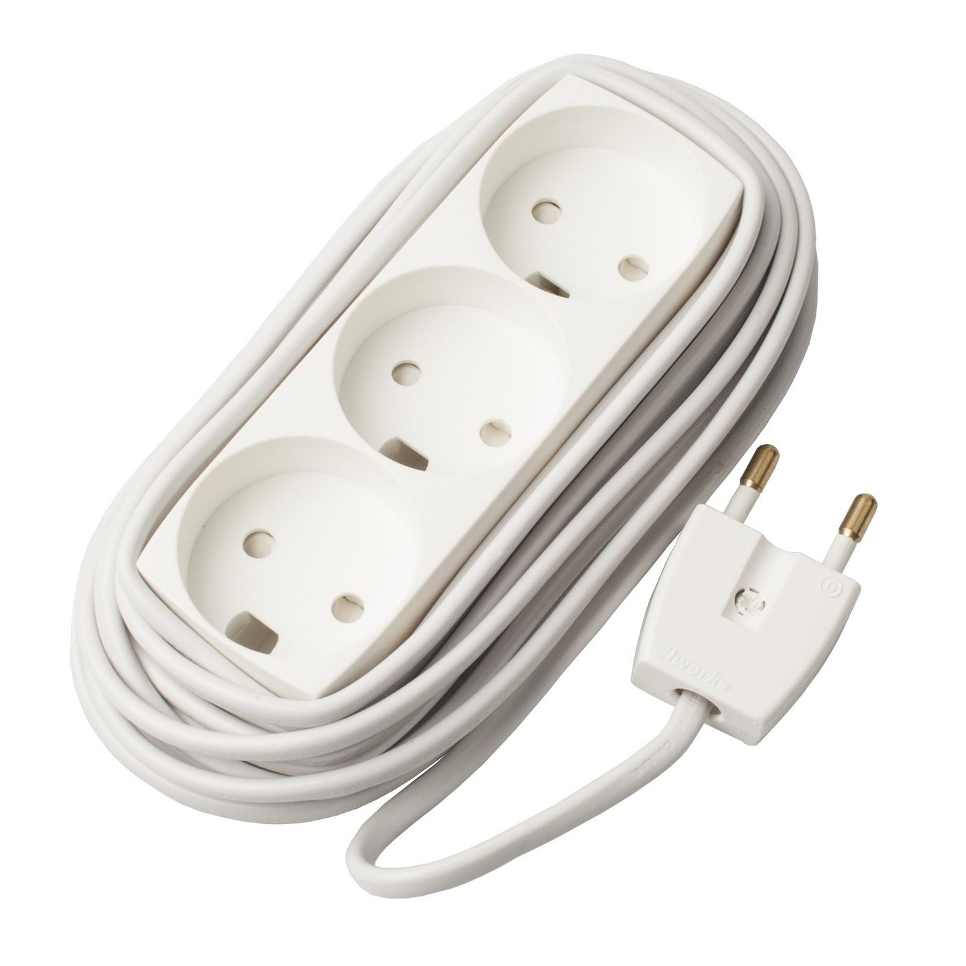 MicroConnect GRUELU3H050 Power Extension Lead 5m 3 AC Outlets White