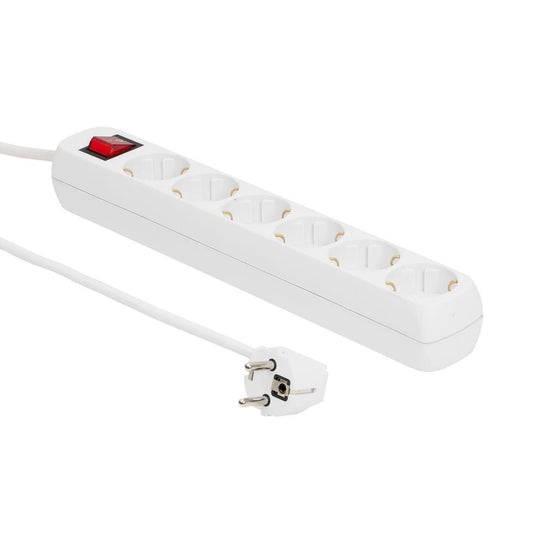 MicroConnect MC-GRU00615WS 6-Way Power Strip 1.5m Cable White
