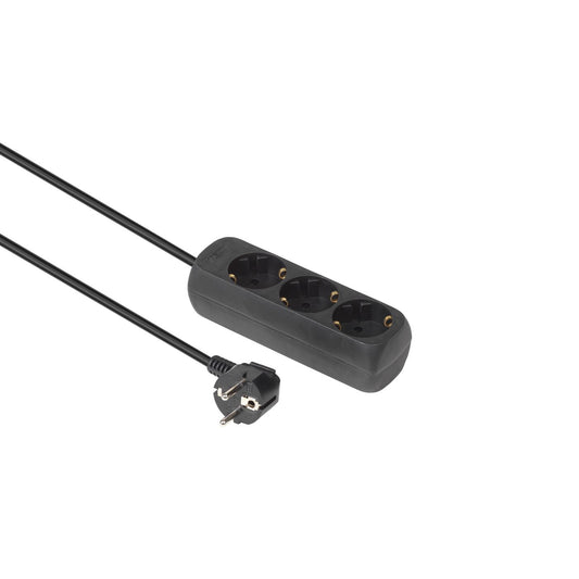 MicroConnect GRU003B-WOS Power Extension Lead 1.5m 3 AC Outlets Type F Black