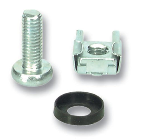 MicroConnect CABSHENUTS 20 x M6 Cage Nuts – Stainless Steel Rack Mounting Set