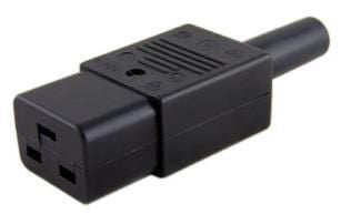 MicroConnect C19PLUG Female C19 Coupler Power Connector 250V 16A Black