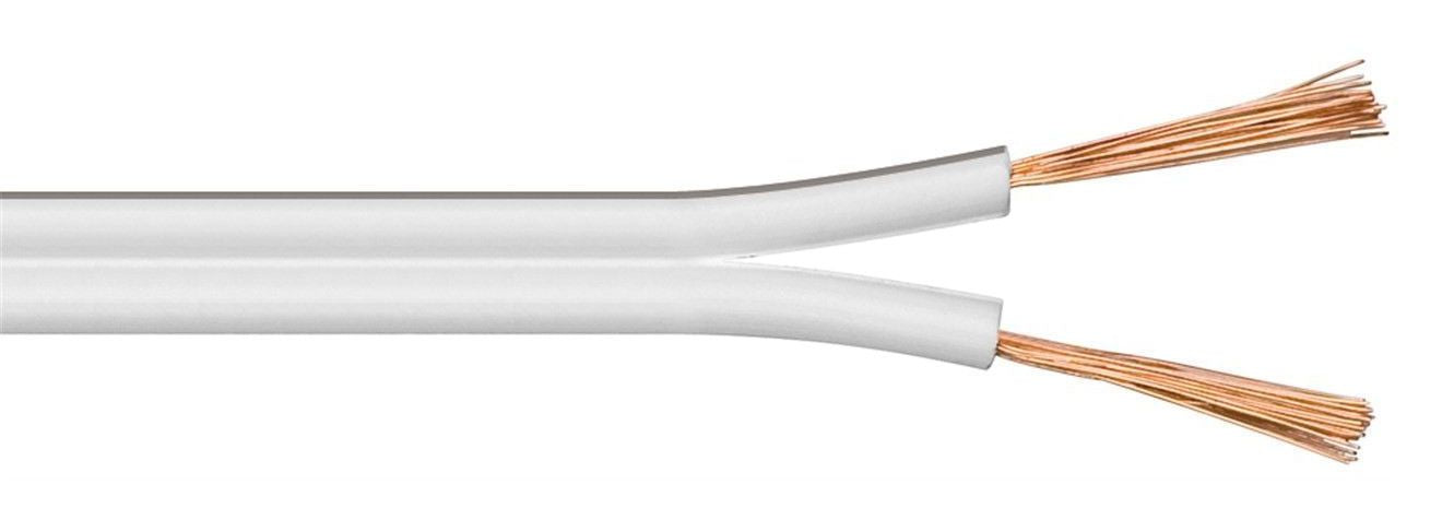 Microconnect 50m Audio Cable – 2x2.5mm² White Copper-Clad Aluminium