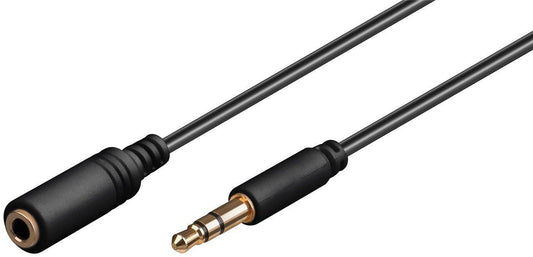 Microconnect 0.5m 3.5mm Audio Extension Cable – Gold-Plated Male to Female, Black