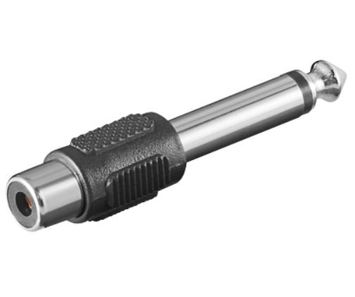 Microconnect Audio Adapter 6.3mm Male to RCA Female – Black