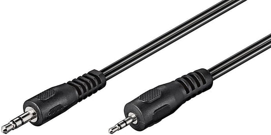 MicroConnect AUD3525LL2 Audio Cable 2m 3.5mm Male to 2.5mm Male Stereo Black Flat Tangle-Resistant