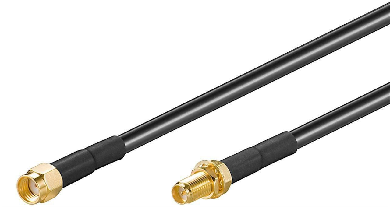 MicroConnect 51675 Coaxial Cable – 1m RP-SMA Male to Female Black