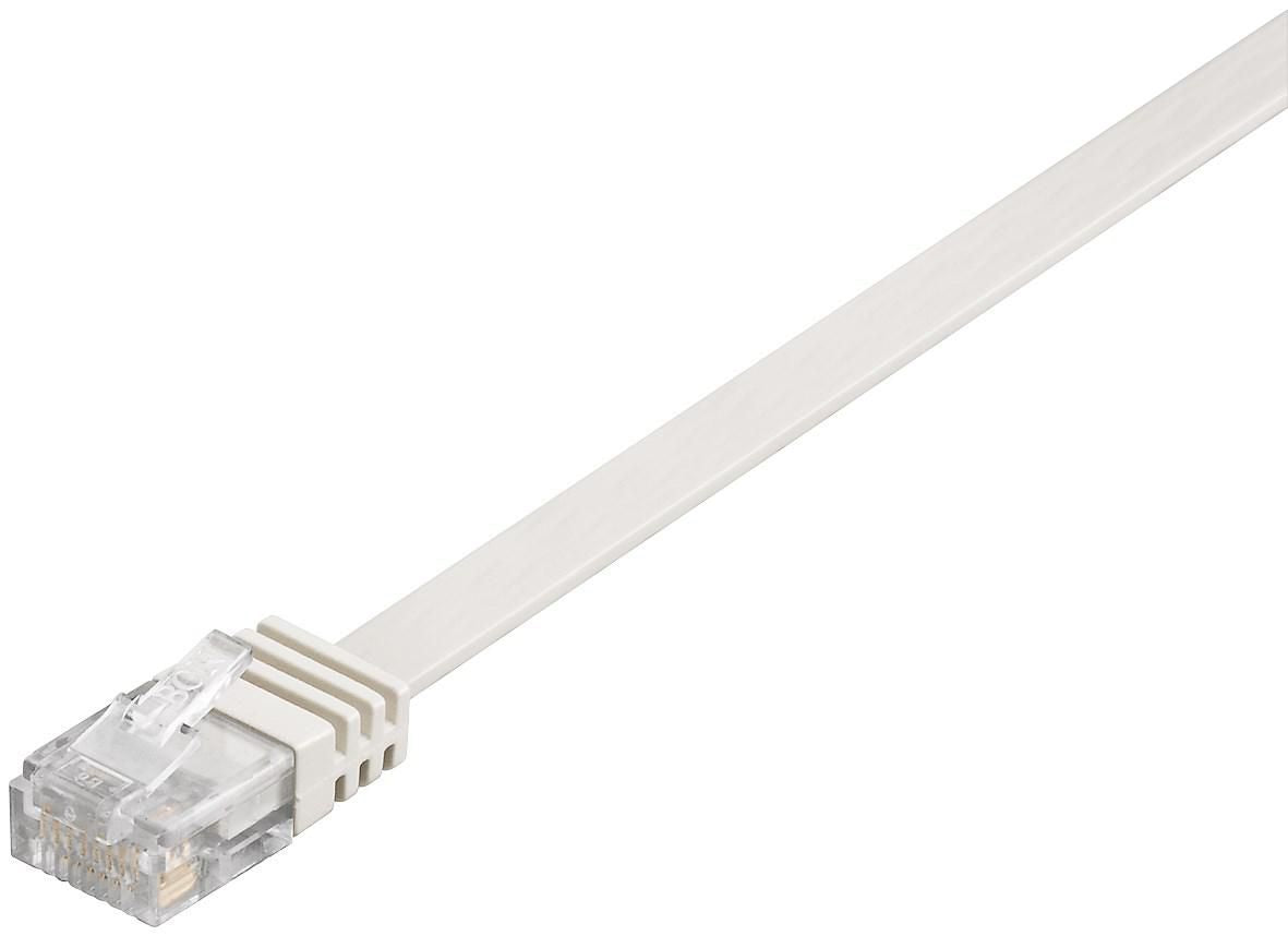 Microconnect Cat6 Flat Network Cable 0.25m White – U/UTP RJ-45 High-Speed Ethernet
