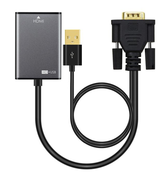 MicroConnect VGAHDMI Active VGA to HDMI Adapter – USB Powered, Full HD 1080p, 15cm