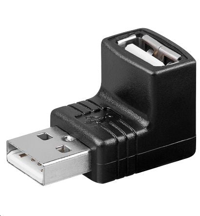 MicroConnect USBAMAFA USB A Male to Female Angled Adapter – Black