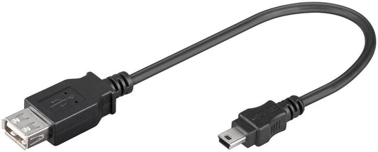 MicroConnect USBAFBM USB Cable USB 2.0 0.2m USB A to Mini-USB B Black