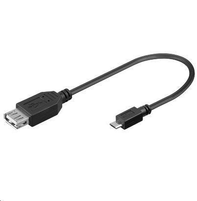 MicroConnect USBABMICRO2 USB 2.0 Cable 0.2m USB A to Micro-USB B Black