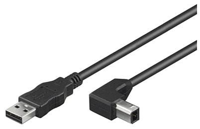 MicroConnect USBAB05ANGLED USB Cable USB 2.0 0.5m USB A to USB B Black
