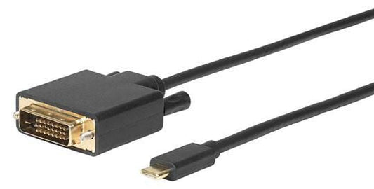MicroConnect USB3.1CDVI18B USB-C to DVI-D Dual-Link Adapter Cable 1.8m – Full HD, Gold-Plated, 25-Year Warranty