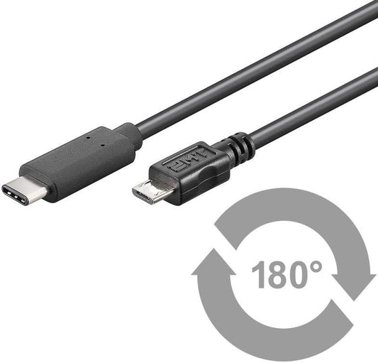 MicroConnect USB3.1CAMIB1 USB C to Micro-USB B Cable 1m USB 2.0 Black