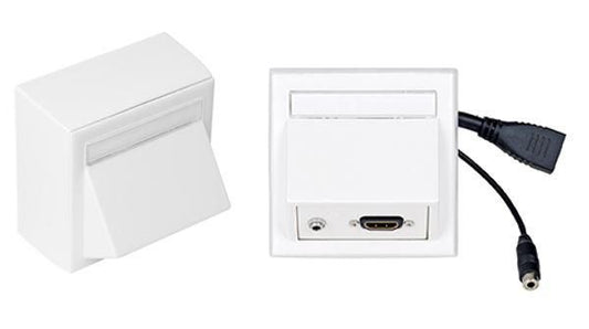 Vivolink WI221170 Wall Outlet – HDMI + 3.5mm Socket White Minimalist