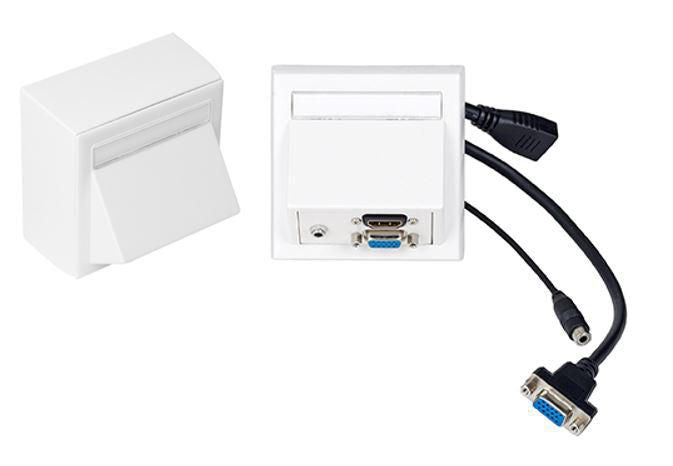 Vivolink WI221192 Wall Outlet – HDMI + VGA + 3.5mm Audio Socket White