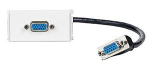 Vivolink WI221278 Wall Outlet VGA Socket – White Minimalist Panel