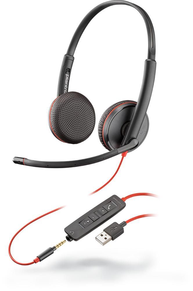 Poly 209747-201 Blackwire 3225 USB-A Binaural Headset with In-line Controls