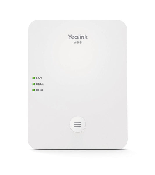 Yealink W80B DECT Base Station – Wireless VoIP, PoE, 300m Range, White