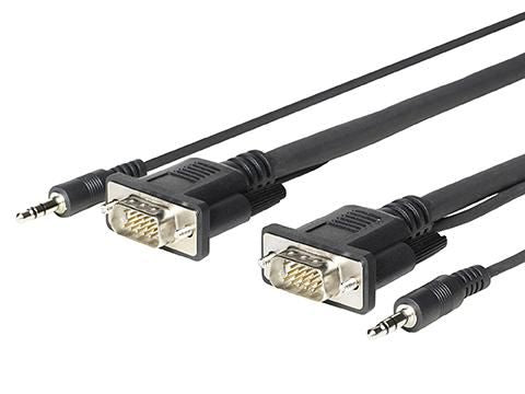 Vivolink PROVGAMCS1.8 VGA and 3.5mm Audio Cable Adapter – 1.8m, Triple Shielded, Gold-Plated