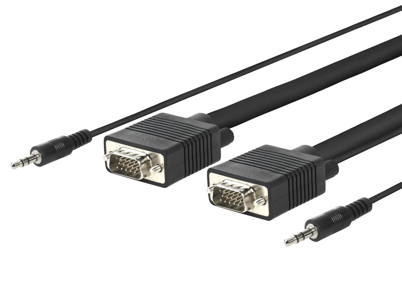 Vivolink PROVGAS15 VGA + Audio Cable Adapter – 15m Length, Gold-Plated Connectors, Black
