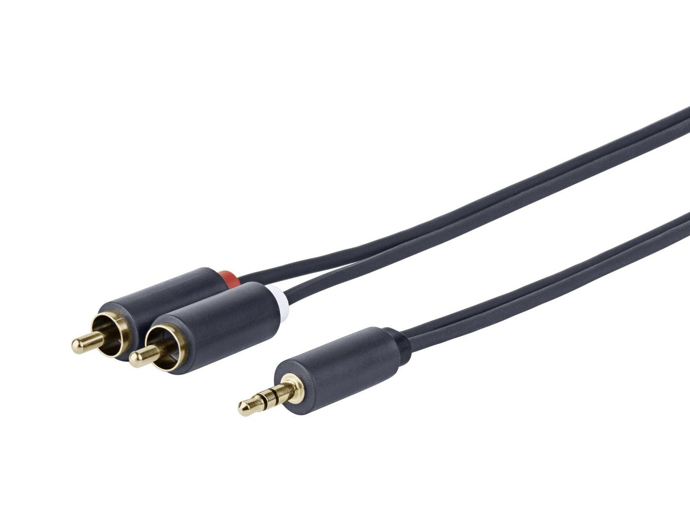 Vivolink PROMJRCA2 Audio Cable – 2m 3.5mm to 2 x RCA Gold-Plated Black Durable PVC Jacket