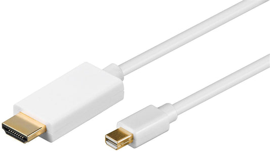 MicroConnect MDPHDMI5 Mini DisplayPort to HDMI Cable 5m – White, 4K, Gold-Plated, RoHS