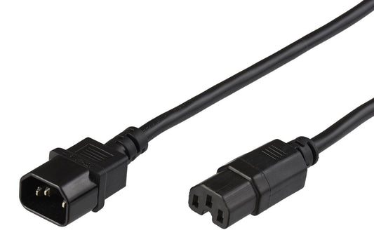 MicroConnect PE011420 Power Cable 2m Black C14 to C15 Coupler 10A 250V