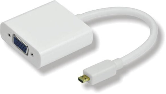 MicroConnect HDMIDVGA Micro HDMI to VGA Adapter – Full HD 1080p, 25cm, White, Active Video Converter