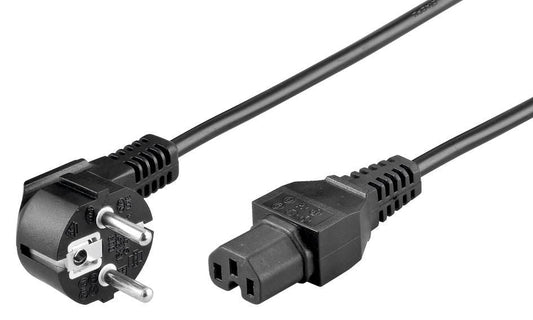 MicroConnect PE01041 Power Cord Schuko Angled - C15 1m