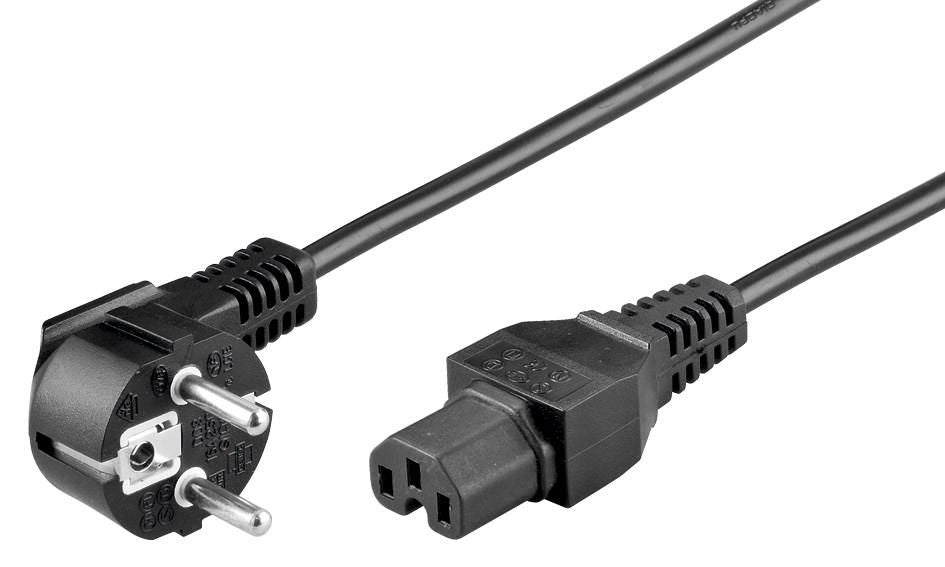 MicroConnect PE010420 Power Cable Black 3m Angled Male to C15 Coupler
