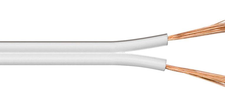 Microconnect 100m White Speaker Signal Cable – 2x1.5mm² Audio Wire