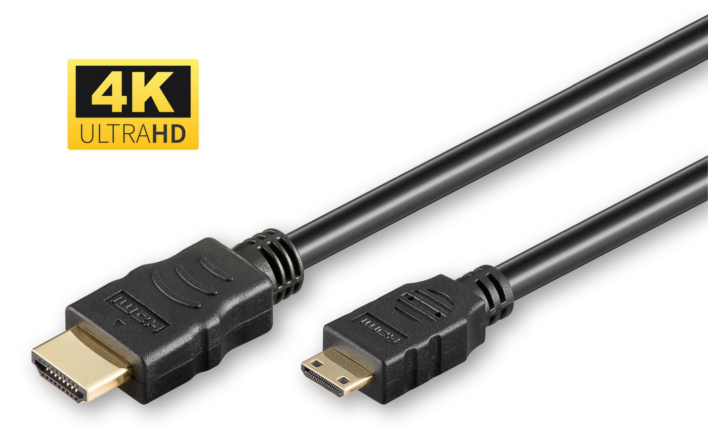 MicroConnect HDMI 1.4 Type A to Mini Type C Cable – 3m, 4K, Gold-Plated, High-Speed