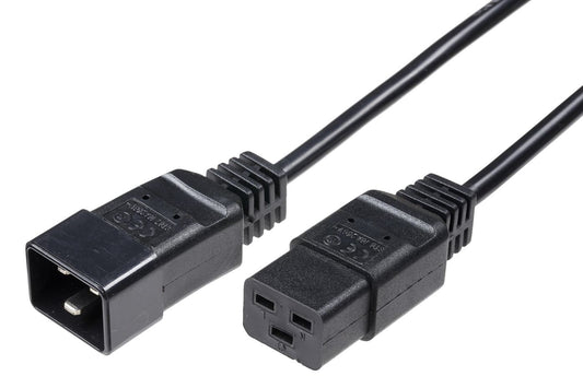 MicroConnect PE141530 Black 3m Power Cable C20 to C19 Coupler 16A 250V