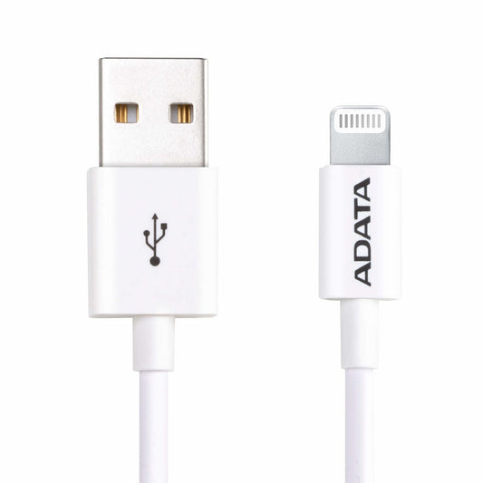 ADATA AMFIPL-1M-CWH Lightning to USB A Cable 1m White – USB 2.0 Fast Charging Lead