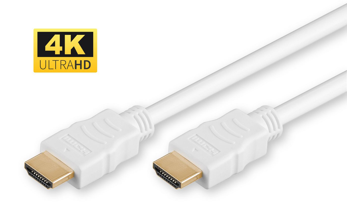 MicroConnect HDMI 1.4 High Speed Cable 1.5m – 4K, 3D, Gold-Plated, White