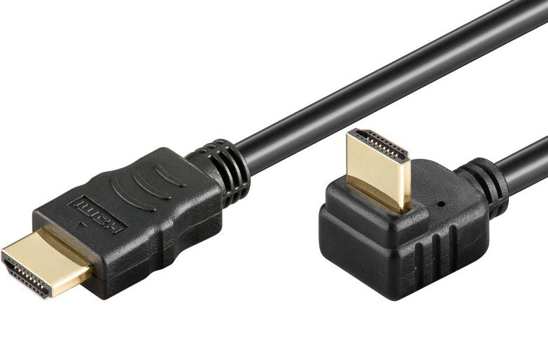 MicroConnect HDM19192V2.0A HDMI 2.0 Cable – 2m, 270° Angled, Gold-Plated, 4K UHD, Black